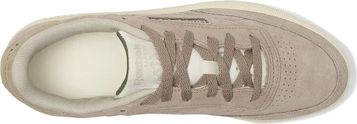 Reebok Lifestyle Club C 85 Women's Shoes Gritty Grey/Sport Beige/Breakaway Green : 6 B - Medium, Leather - Image 2