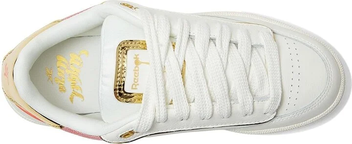 Reebok Lifestyle Club C Bulc Clean Angel Reese Women's Shoes Chalk/Sunset Coral/Chalk : 6.5 B - Medium, Leather/Suede/Synthetic - Image 2