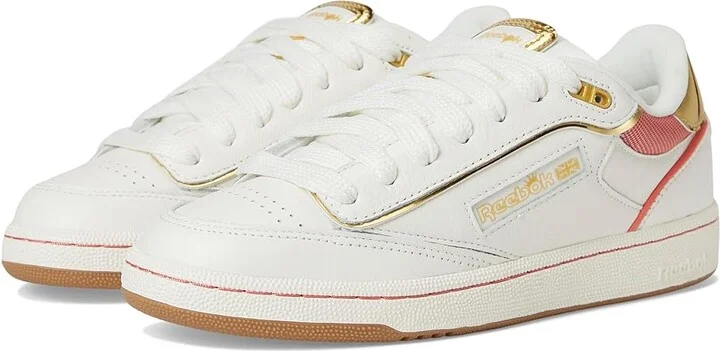 Reebok Lifestyle Club C Bulc Clean Angel Reese Women's Shoes Chalk/Sunset Coral/Chalk : 6.5 B - Medium, Leather/Suede/Synthetic