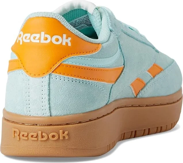 Reebok Lifestyle Club C Double Revenge Women's Shoes Glitch Aqua/Electric Amber/Gum : 7 B - Medium, Leather - Image 4