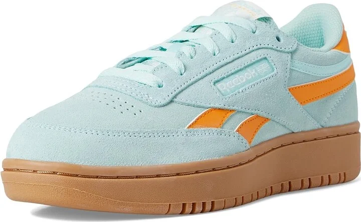 Reebok Lifestyle Club C Double Revenge Women's Shoes Glitch Aqua/Electric Amber/Gum : 7 B - Medium, Leather - Image 5