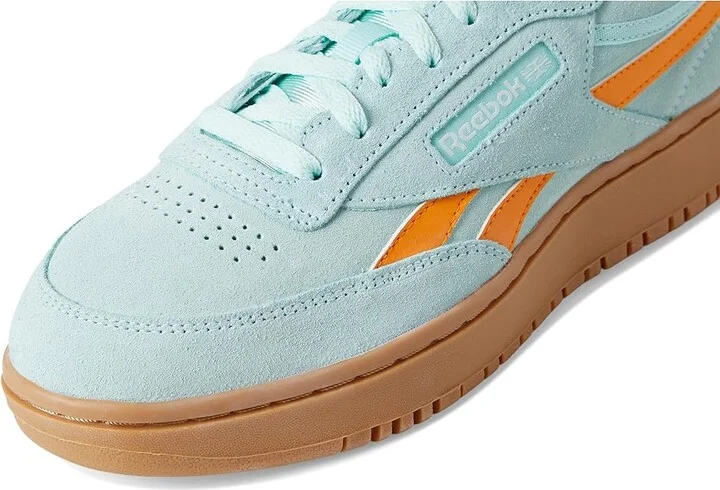 Reebok Lifestyle Club C Double Revenge Women's Shoes Glitch Aqua/Electric Amber/Gum : 7 B - Medium, Leather - Image 7