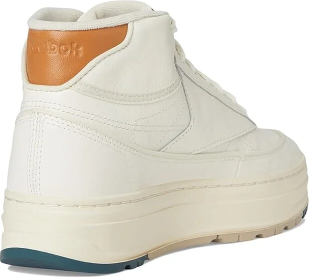 Reebok Lifestyle Club C Geo Mid Women's Shoes Chalk/Court Brown/Hoops Blue : 6.5 B - Medium, Leather - Image 4