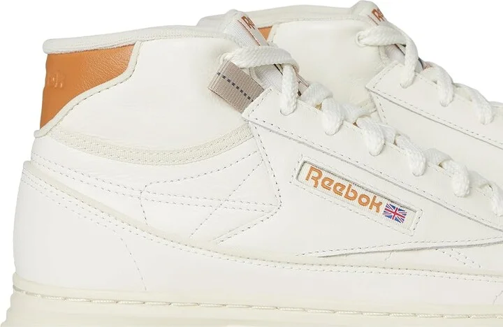 Reebok Lifestyle Club C Geo Mid Women's Shoes Chalk/Court Brown/Hoops Blue : 6.5 B - Medium, Leather - Image 7