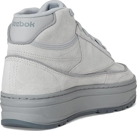 Reebok Lifestyle Club C Geo Mid Women's Shoes Grey/Grey/Grey : 5 B - Medium, Leather - Image 4