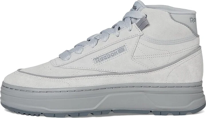 Reebok Lifestyle Club C Geo Mid Women's Shoes Grey/Grey/Grey : 5 B - Medium, Leather - Image 6