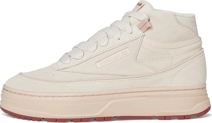 Reebok Lifestyle Club C Geo Mid Women's Shoes Pink Stucco/Pink Stucco/Rose : 5 B - Medium, Leather - Image 6