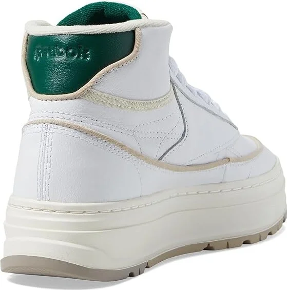 Reebok Lifestyle Club C Geo Mid Women's Shoes White/Chalk/Dark Green : 10.5 B - Medium, Leather - Image 4