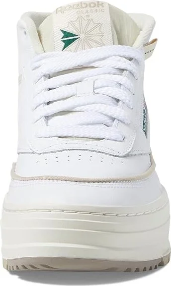 Reebok Lifestyle Club C Geo Mid Women's Shoes White/Chalk/Dark Green : 10.5 B - Medium, Leather - Image 5