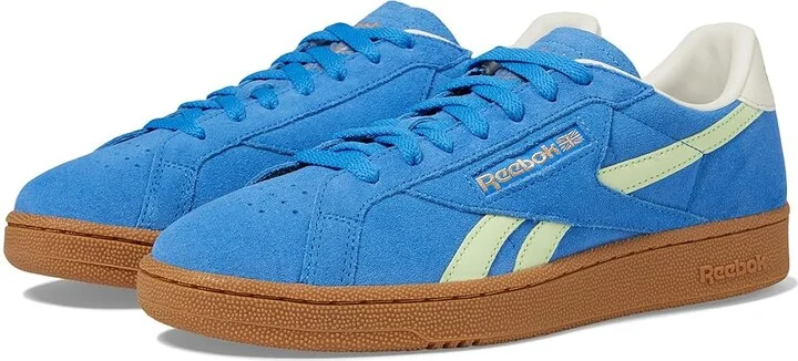 Reebok Lifestyle Club C Grounds UK Shoes Kinetic Blue/Astro Lime/Vintage Chalk : Men's 11 - Women's 12.5 Medium, Synthetic