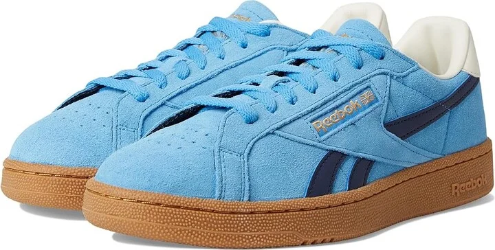 Reebok Lifestyle Club C Grounds UK Shoes Recovery Blue/Vector Navy/Gum : Men's 9 - Women's 10.5 Medium, Synthetic
