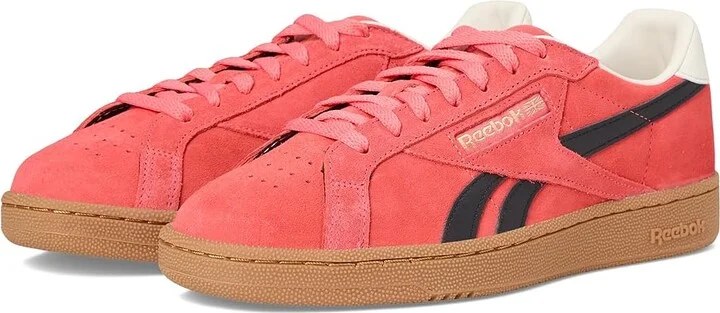 Reebok Lifestyle Club C Grounds UK Shoes Sunset Coral/Black/Gum : Men's 9.5 - Women's 11 Medium, Synthetic