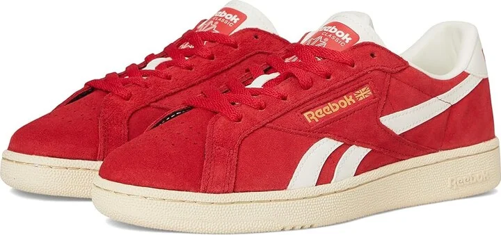 Reebok Lifestyle Club C Grounds UK Shoes Vector Red/Paper White/Chalk : Men's 11.5 - Women's 13 Medium, Synthetic