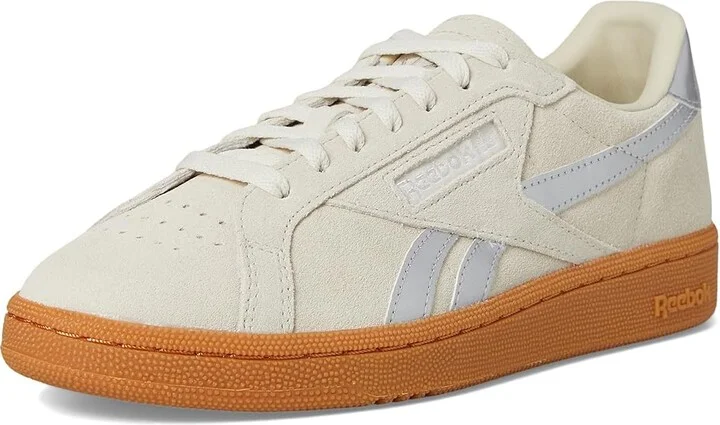 Reebok Lifestyle Club C Grounds UK Women's Shoes Alabaster/Silver Metallic/Gum : 6 B - Medium, Suede - Image 5