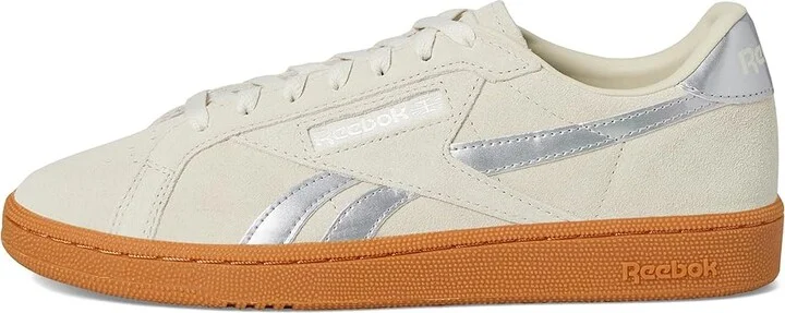 Reebok Lifestyle Club C Grounds UK Women's Shoes Alabaster/Silver Metallic/Gum : 6 B - Medium, Suede - Image 6
