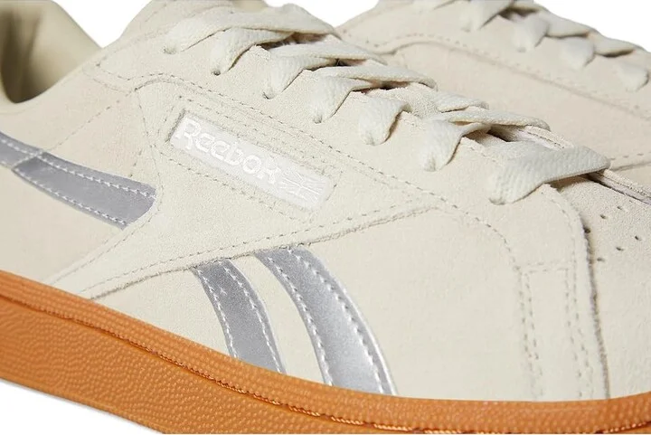 Reebok Lifestyle Club C Grounds UK Women's Shoes Alabaster/Silver Metallic/Gum : 6 B - Medium, Suede - Image 7