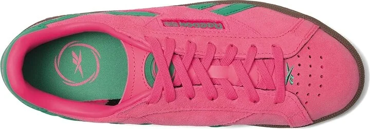Reebok Lifestyle Club C Grounds UK Women's Shoes Atomicpink/Upgrade Green/Gum : 7 B - Medium, Suede - Image 2