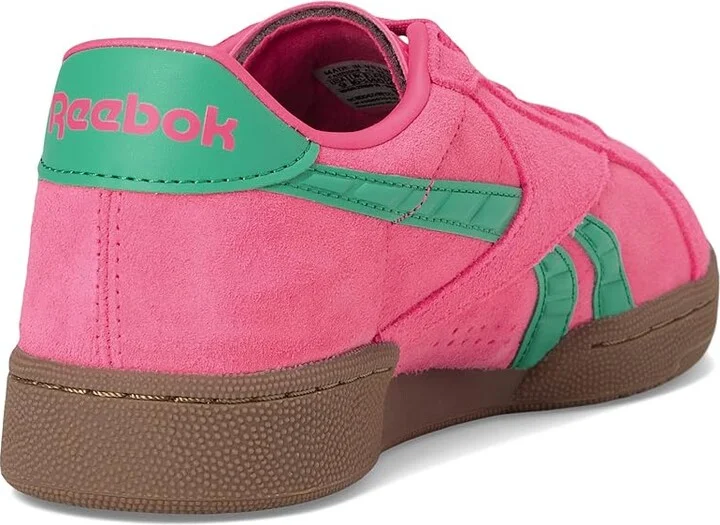 Reebok Lifestyle Club C Grounds UK Women's Shoes Atomicpink/Upgrade Green/Gum : 7 B - Medium, Suede - Image 4