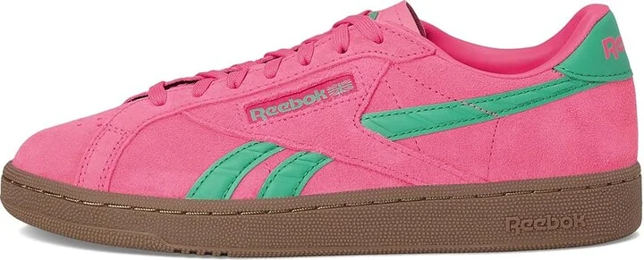 Reebok Lifestyle Club C Grounds UK Women's Shoes Atomicpink/Upgrade Green/Gum : 7 B - Medium, Suede - Image 6