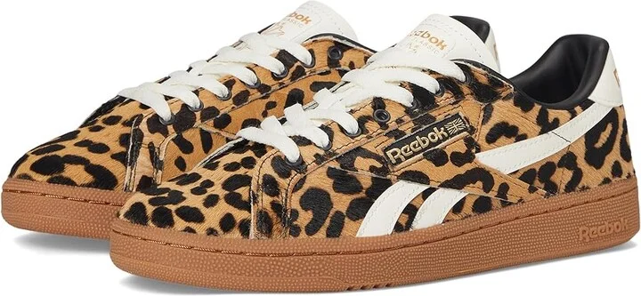 Reebok Lifestyle Club C Grounds UK Women's Shoes Cheetah/Cheetah/Chalk : 5.5 B - Medium, Suede