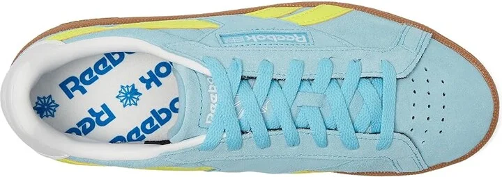 Reebok Lifestyle Club C Grounds UK Women's Shoes Digital Blue/Solar Acid Yellow/Gum : 9 B - Medium, Suede - Image 2