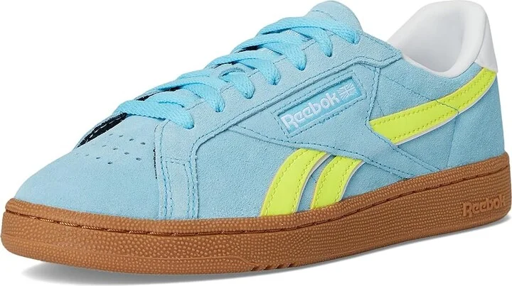 Reebok Lifestyle Club C Grounds UK Women's Shoes Digital Blue/Solar Acid Yellow/Gum : 9 B - Medium, Suede - Image 5