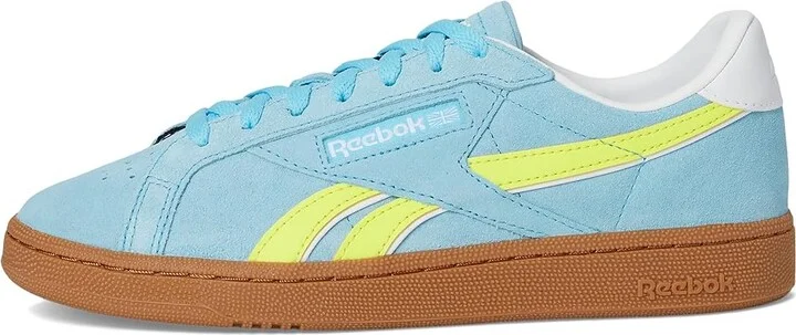 Reebok Lifestyle Club C Grounds UK Women's Shoes Digital Blue/Solar Acid Yellow/Gum : 9 B - Medium, Suede - Image 6