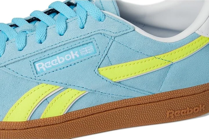 Reebok Lifestyle Club C Grounds UK Women's Shoes Digital Blue/Solar Acid Yellow/Gum : 9 B - Medium, Suede - Image 7