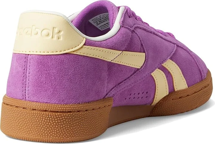 Reebok Lifestyle Club C Grounds UK Women's Shoes Purple Rave/Bleached Yellow/Chalk : 8.5 B - Medium, Suede - Image 4