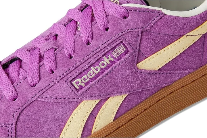 Reebok Lifestyle Club C Grounds UK Women's Shoes Purple Rave/Bleached Yellow/Chalk : 8.5 B - Medium, Suede - Image 7