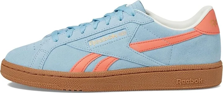 Reebok Lifestyle Club C Grounds UK Women's Shoes Soft Blue/Supercharged Coral/Gum : 5 B - Medium, Suede - Image 6