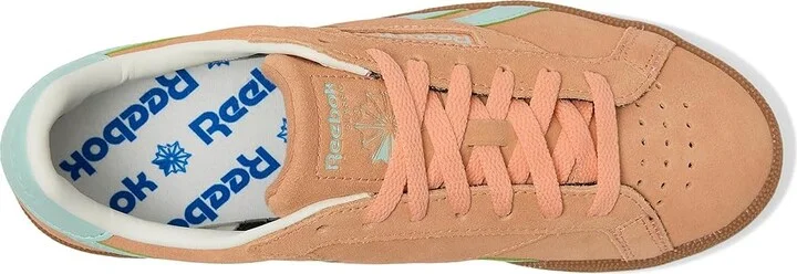 Reebok Lifestyle Club C Grounds UK Women's Shoes Sunkissed Orange/Glitch Aqua/Chalk : 7 B - Medium, Suede - Image 2