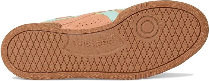 Reebok Lifestyle Club C Grounds UK Women's Shoes Sunkissed Orange/Glitch Aqua/Chalk : 7 B - Medium, Suede - Image 3