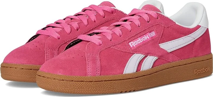 Reebok Lifestyle Club C Grounds UK Women's Shoes True Pink/Digital Gleam/Gum : 6 B - Medium, Suede
