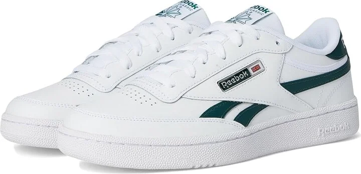 Reebok Lifestyle Club C Revenge Shoes White/Collegiate Green/White : Men's 9.5 - Women's 11 Medium, Leather