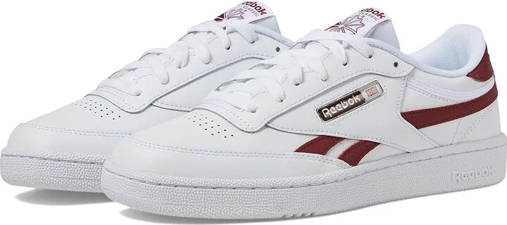 Reebok Lifestyle Club C Revenge Shoes White/Rich Maroon/White : Men's 13 - Women's 14.5 Medium, Leather