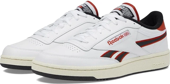 Reebok Lifestyle Club C Revenge Shoes White/Vector Red/Black : Men's 7 - Women's 8.5 Medium, Leather
