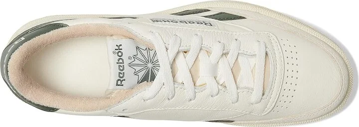 Reebok Lifestyle Club C Revenge Vintage Shoes Chalk/Breakaway Green/Tan : Men's 4 - Women's 5.5 Medium, Leather - Image 2