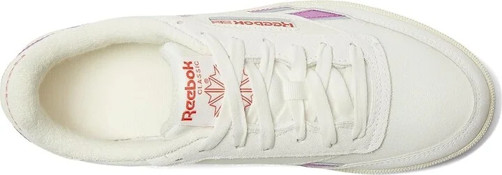 Reebok Lifestyle Club C Revenge Women's Shoes Chalk/Vintage Chalk/Purplerave : 5.5 B - Medium, Leather/Rubber - Image 2