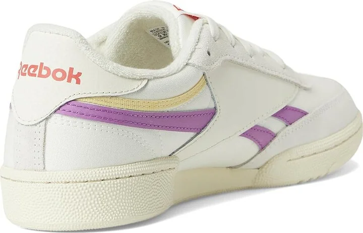 Reebok Lifestyle Club C Revenge Women's Shoes Chalk/Vintage Chalk/Purplerave : 5.5 B - Medium, Leather/Rubber - Image 4