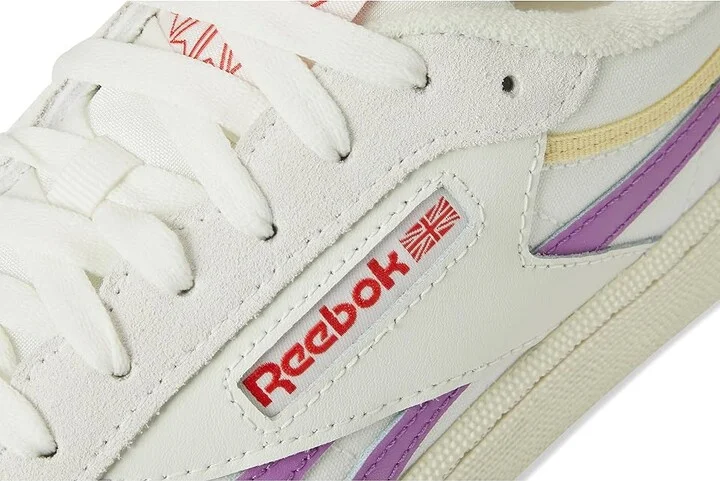 Reebok Lifestyle Club C Revenge Women's Shoes Chalk/Vintage Chalk/Purplerave : 5.5 B - Medium, Leather/Rubber - Image 7
