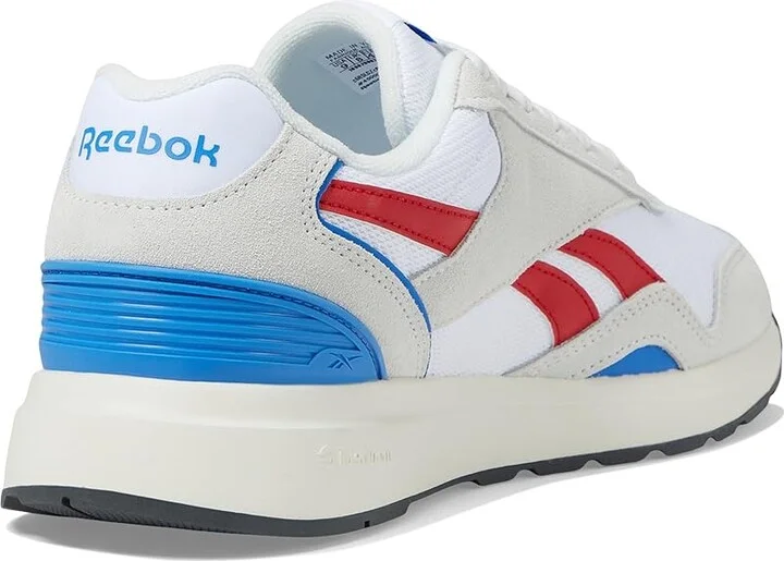 Reebok Lifestyle GL1100 Athletic Shoes Barely Grey/Vector Red/Kinetic Blue : Men's 9 - Women's 10.5 Medium, Leather - Image 4