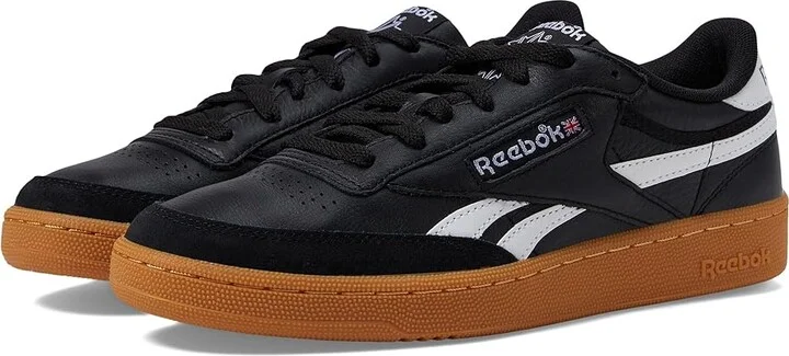 Reebok Lifestyle Men's Club C Revenge Vintage Men's Shoes Black/White/Gum : 4.5 D - Medium, Leather