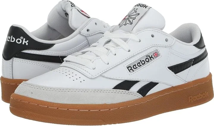 Reebok Lifestyle Men's Club C Revenge Vintage Men's Shoes White/Black/Gum : 4 D - Medium, Leather