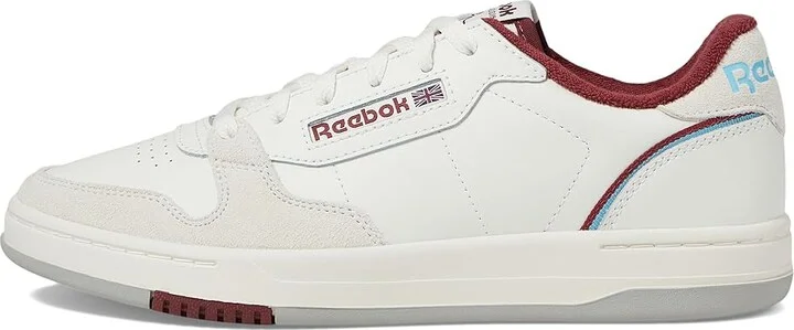 Reebok Lifestyle Phase Court Shoes Chalk/Vintage Chalk/Rich Maroon : Men's 9 - Women's 10.5 Medium, Leather - Image 6