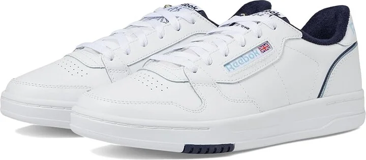 Reebok Lifestyle Phase Court Shoes White/Navy/Soft Blue : Men's 11 - Women's 12.5 Medium, Leather