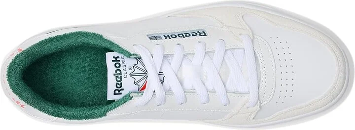 Reebok Lifestyle Phase Court Shoes White/White/Dark Green : Men's 9 - Women's 10.5 Medium, Leather - Image 2