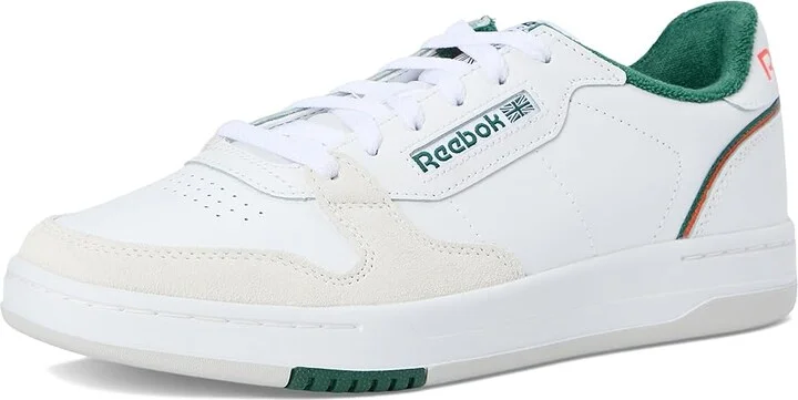 Reebok Lifestyle Phase Court Shoes White/White/Dark Green : Men's 9 - Women's 10.5 Medium, Leather - Image 5