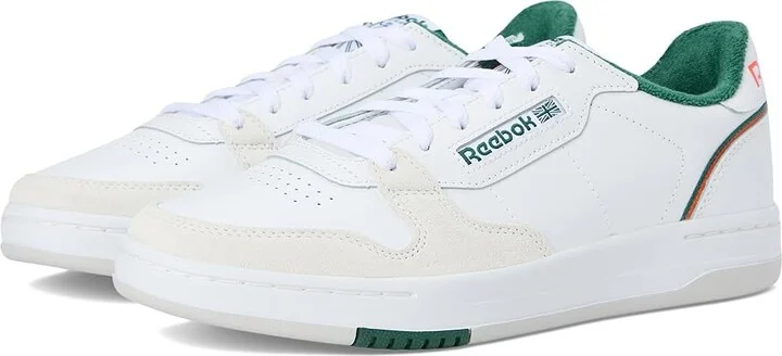 Reebok Lifestyle Phase Court Shoes White/White/Dark Green : Men's 9 - Women's 10.5 Medium, Leather