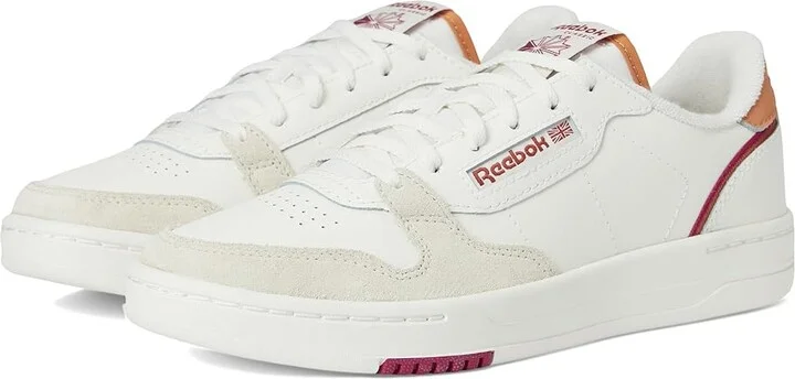 Reebok Lifestyle Phase Court Women's Shoes Chalk/Veryberry/Sunbaked Clay : 6.5 B - Medium, Leather/Suede